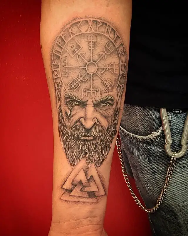 SWIPE👈🏻 An Odin tattoo is for the people that consider mind over strength to be their guiding point in life. Sufficient wisdom in life can…