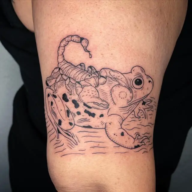 scorpion frog tattoo