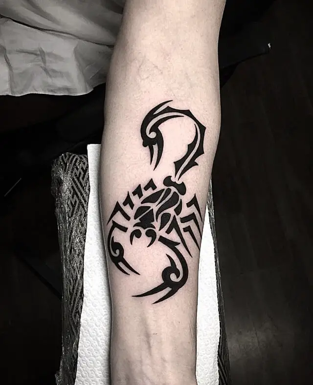 Hot Rod Studios - Solid Tribal Scorpion tattoo on a first timer. We have  some openings for tattoos this weekend. Don't be a home body! Call or  message for your consult. 9108641162 |