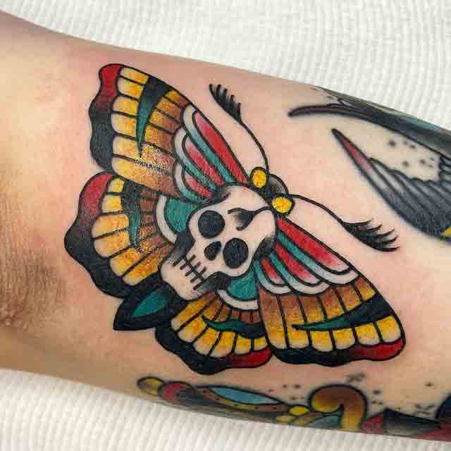 skull moth tattoo 