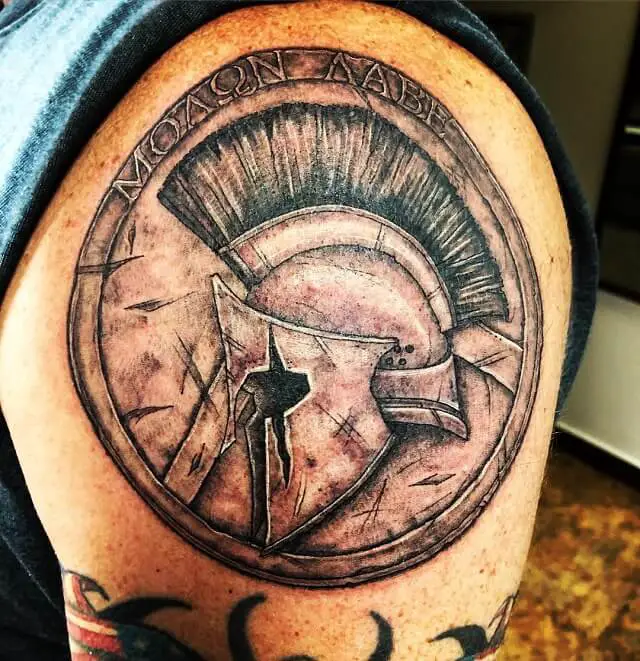 Ink House Tattoo Shoppe  Chance came back in and picked up this badass MOLON  LABE and Spartan helmet on his forearm Super fun tattoo to make Thanks  for looking and thanks