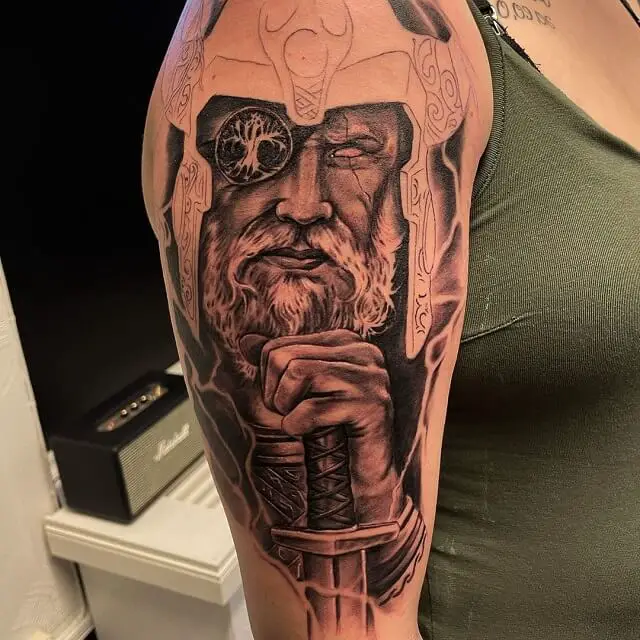 39 Odin Tattoo - Spectacular Design Ideas with Meaning