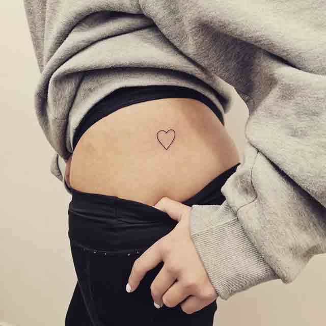 simple heart tattoos hip