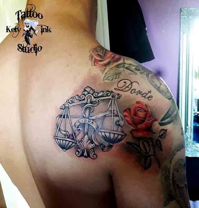 libra flower tattoo