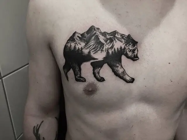 Animal Chest Tattoo