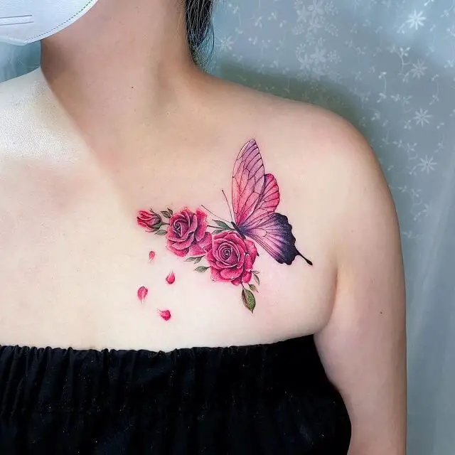 Colorful Chest Tattoo