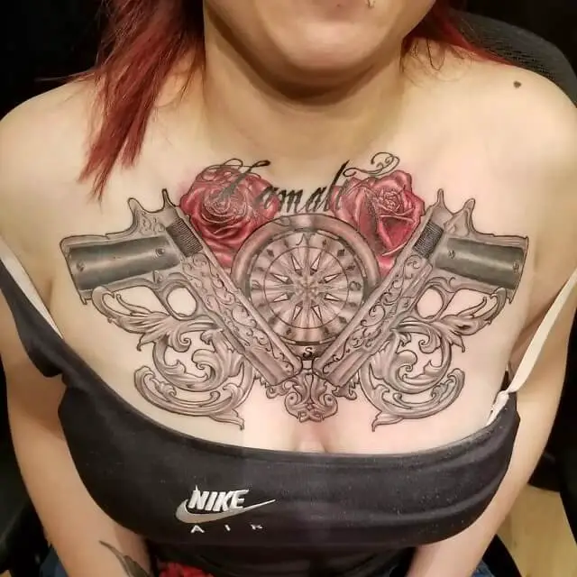 Compass Chest Tattoo 