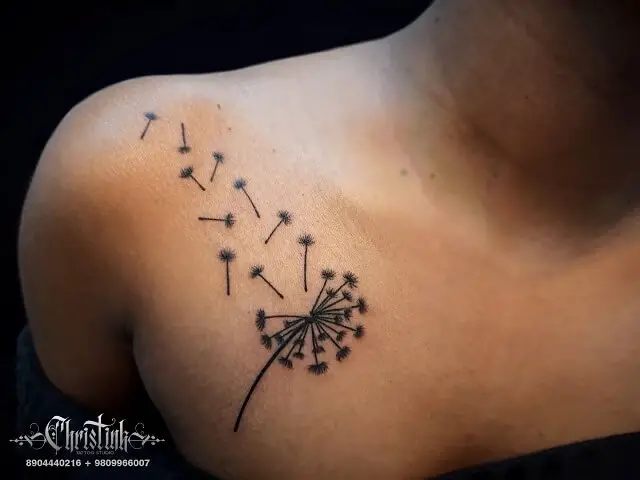 Dandelion Chest Tattoo 
