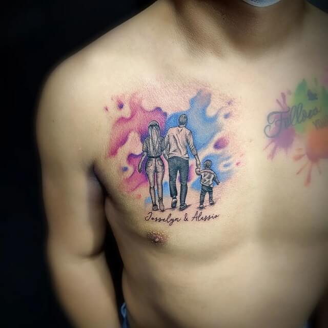 Family Chest Tattoo