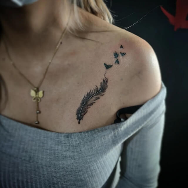 Feather Chest Tattoo