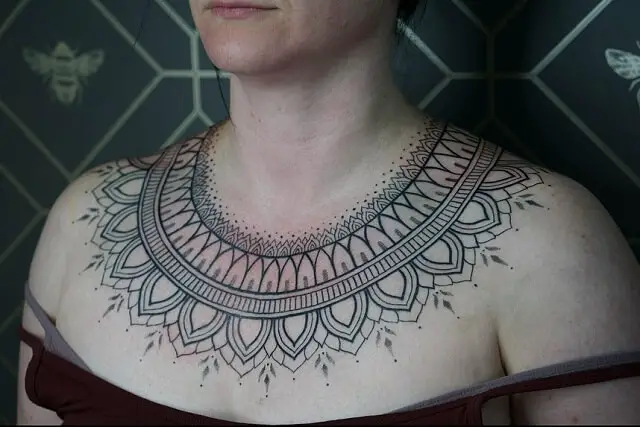 Geometric Chest Tattoo 