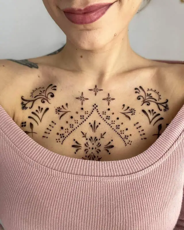 Geometric Chest Tattoo 