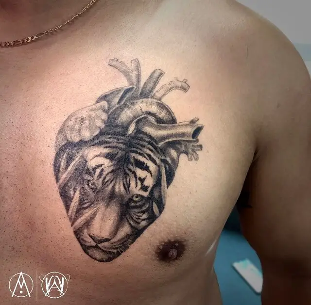 Heart Chest Tattoo