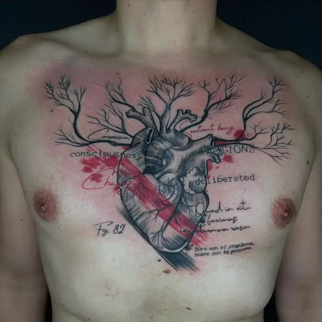 Heart Chest Tattoo