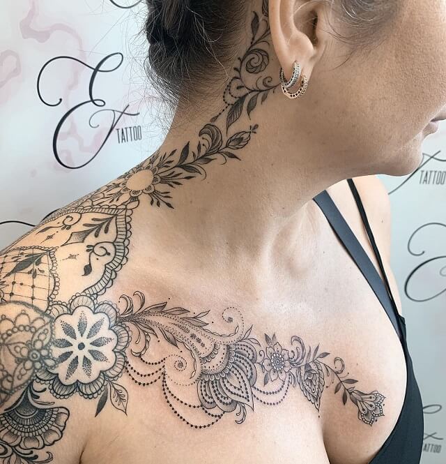 Henna Chest Tattoo