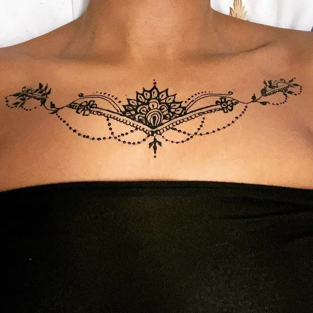 Henna Chest Tattoo