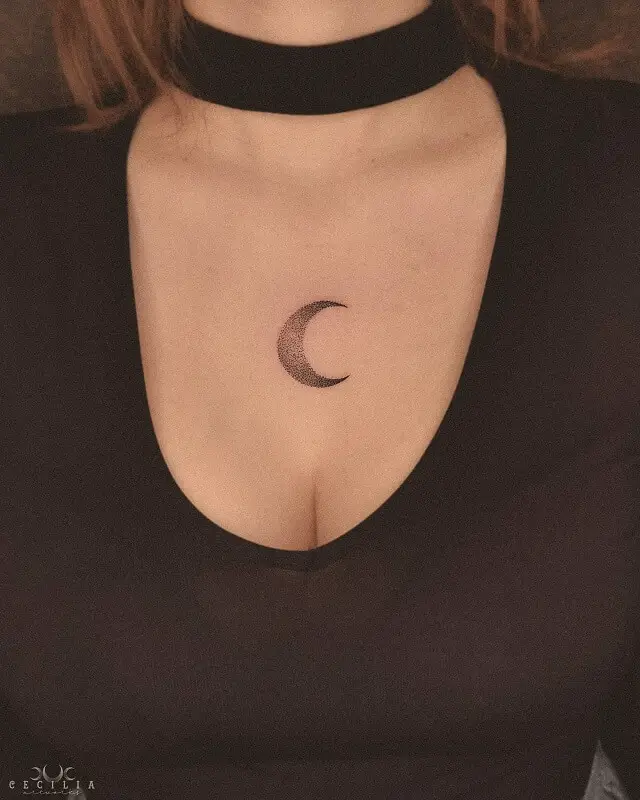 Moon Chest Tattoo