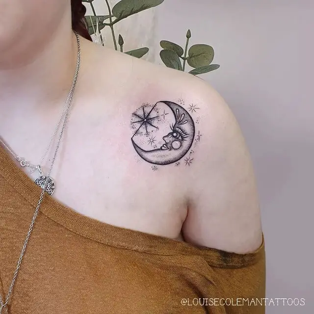 Moon Chest Tattoo