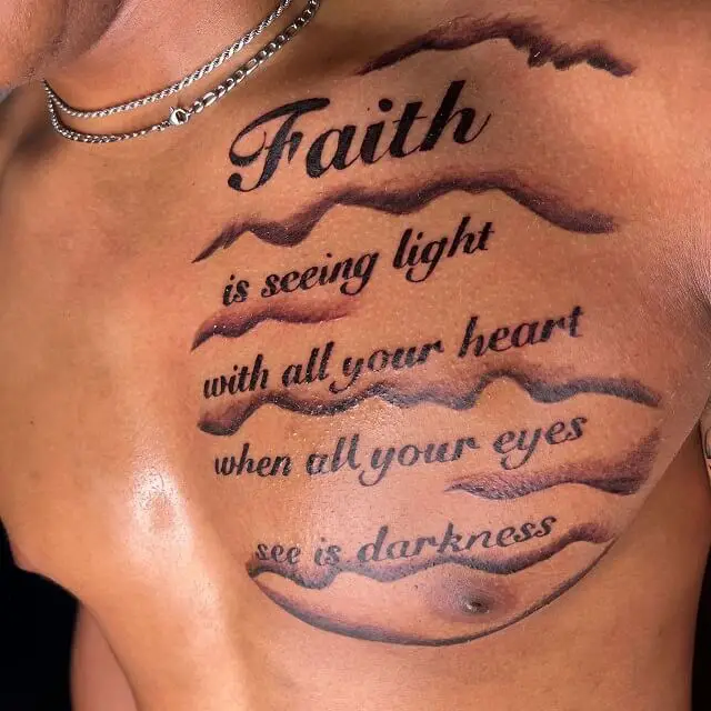 Quote Chest Tattoo