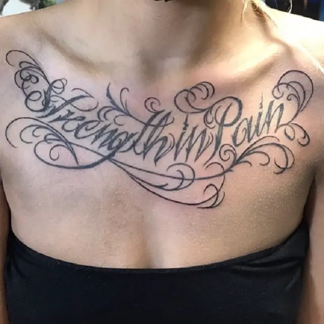 Script Chest Tattoo