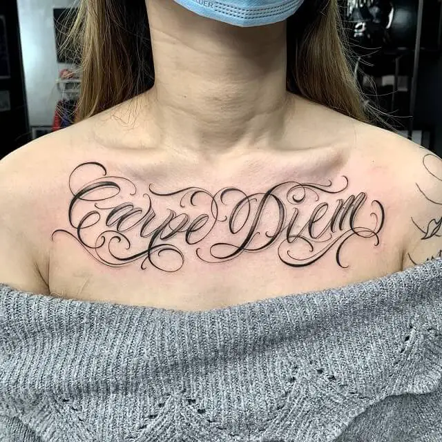 Script Chest Tattoo
