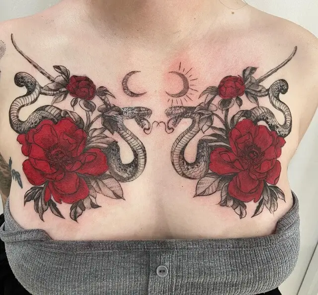 Snake Chest Tattoo