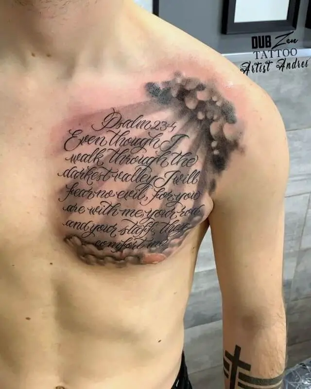 angelic chest tattoo with bible verseTikTok Search