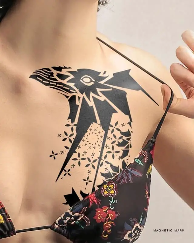 bird chest tattoos