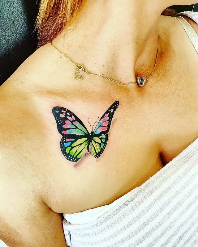 butterfly chest tattoos 