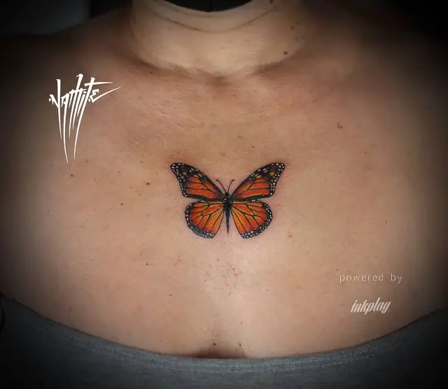 butterfly chest tattoos