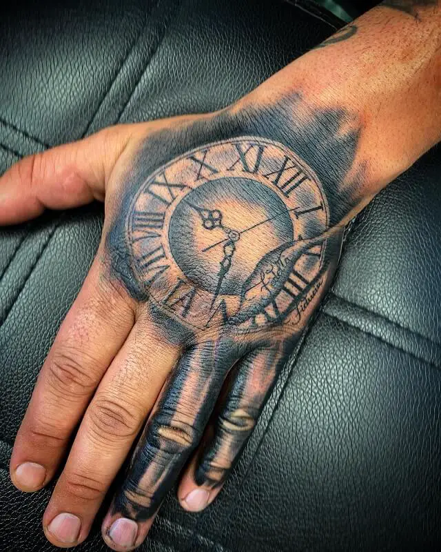 clock hand tattoos