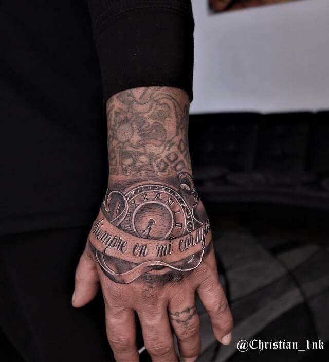 clock hand tattoos