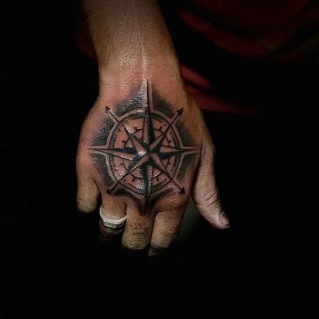 compass hand tattoos