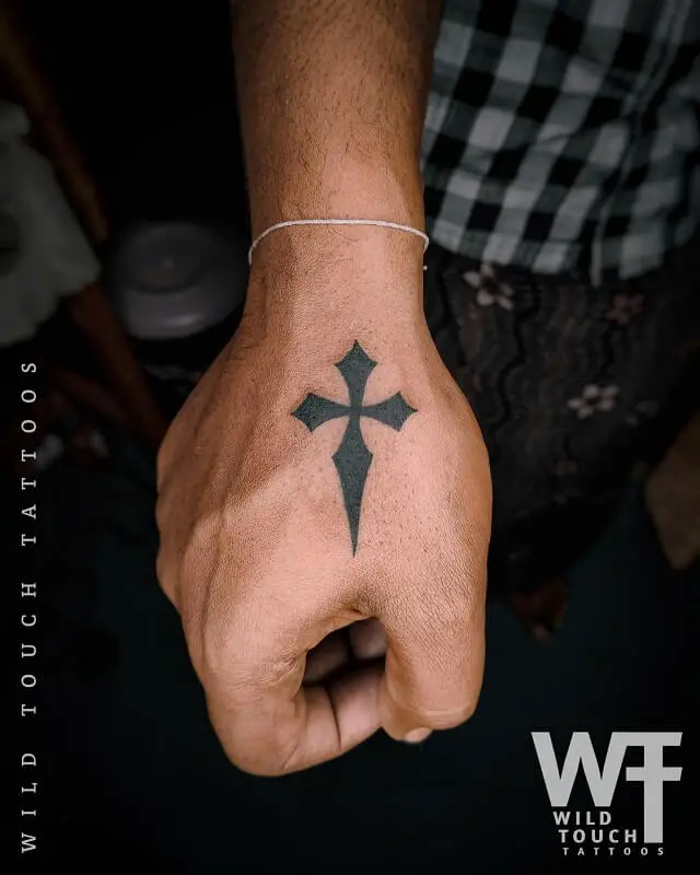 cross hand tattoos