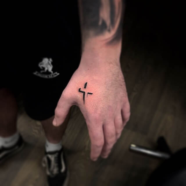 cross hand tattoos