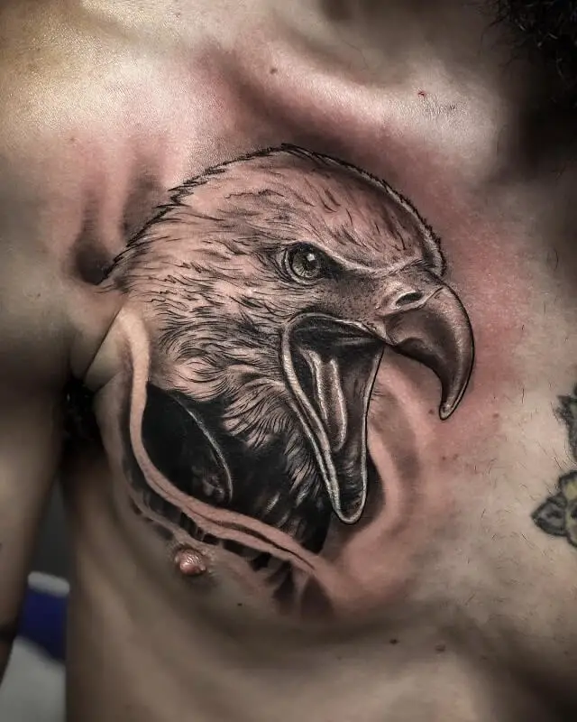 eagle chest tattoos