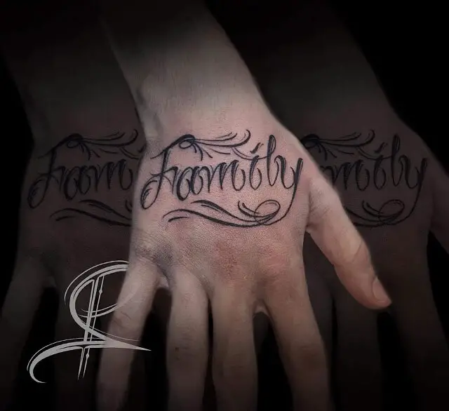 family hand tattoos