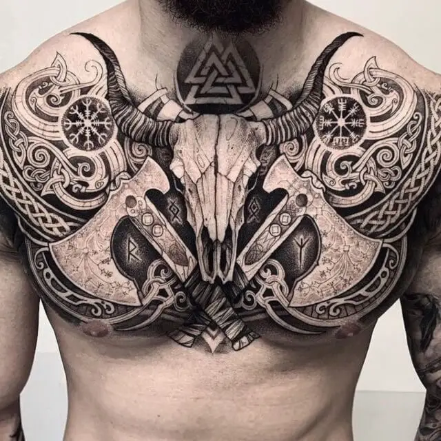 religious full chest tattoos