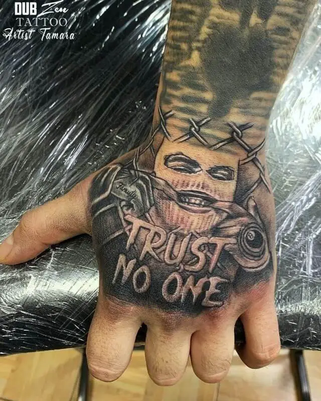 gangster hand tattoos