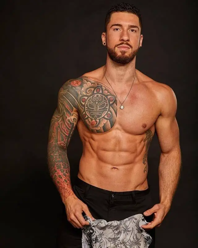 half chest tattoos