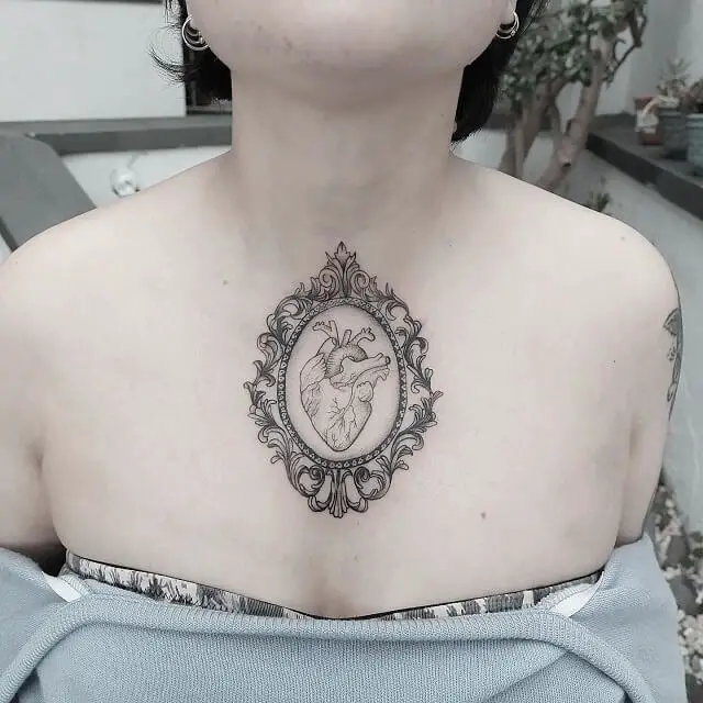 heart chest tattoos