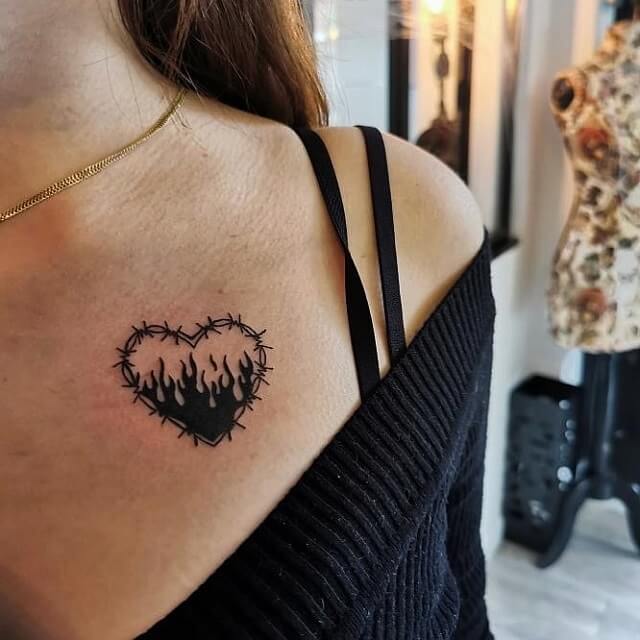 heart chest tattoos
