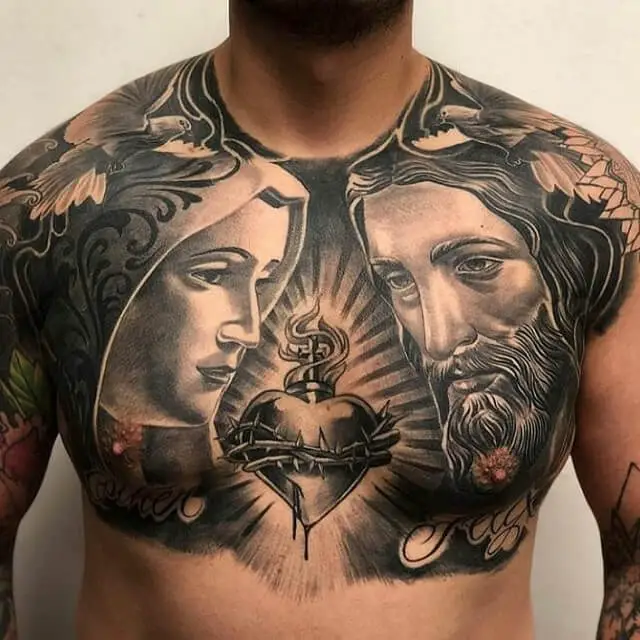 hood chest tattoos