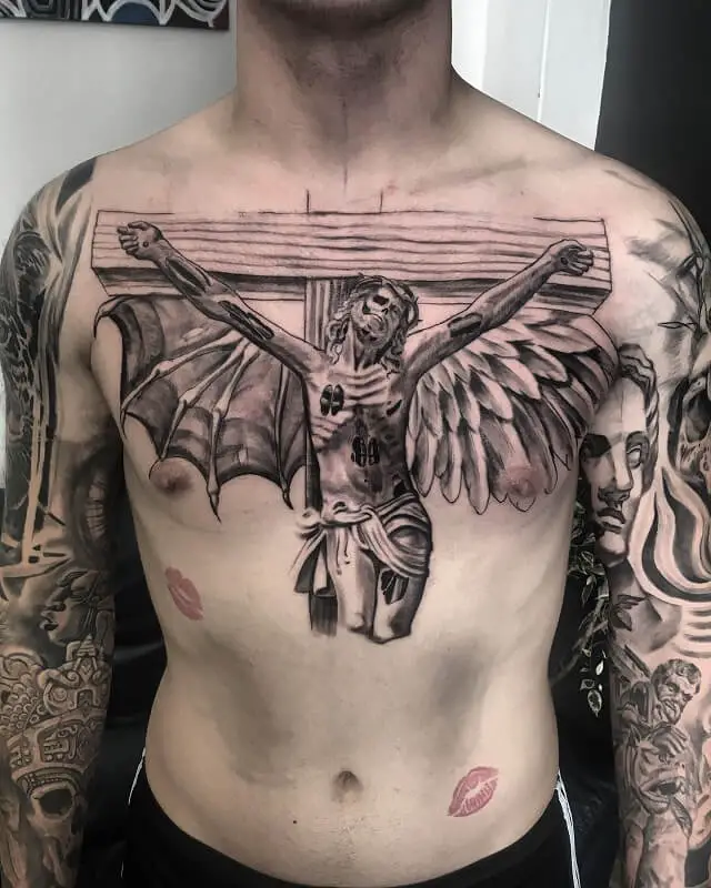 jesus chest tattoos