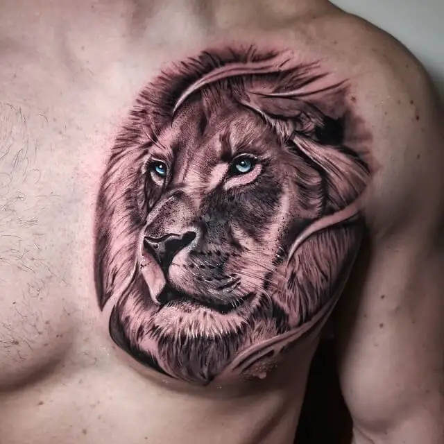 lion chest tattoos