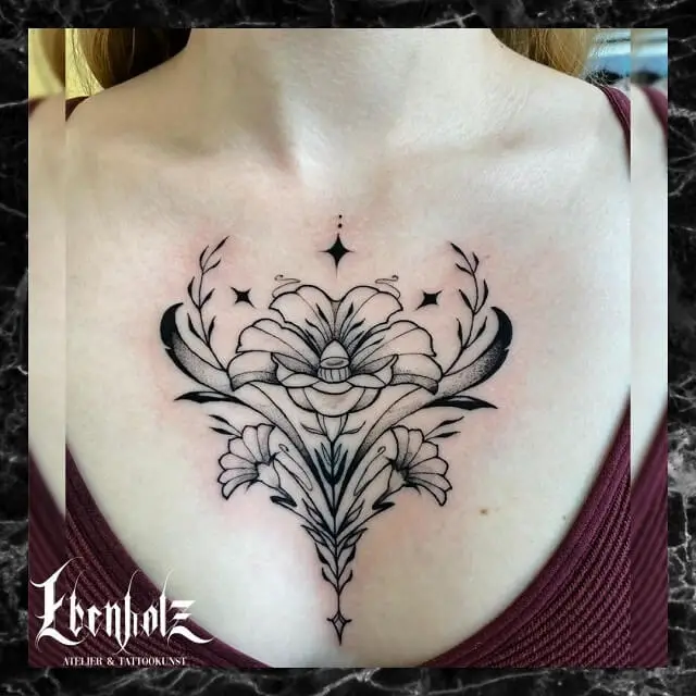 middle chest tattoo