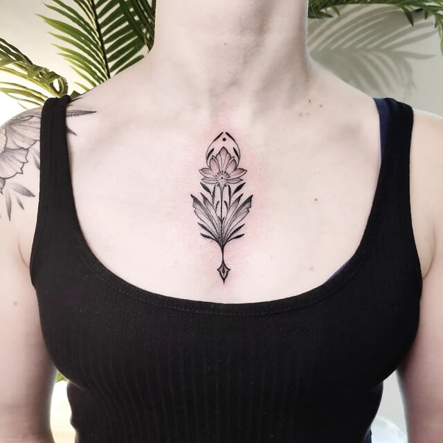 middle chest tattoo