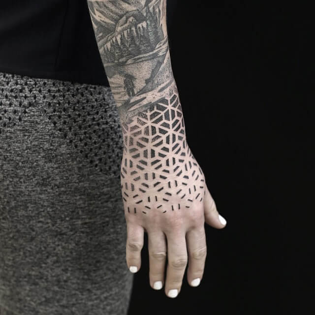 pattern hand tattoos