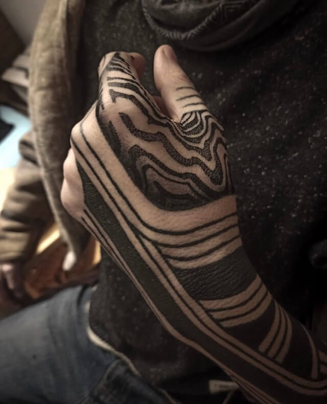 pattern hand tattoos 