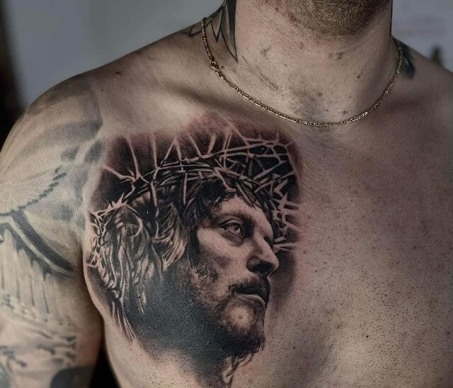 religious chest tattoos